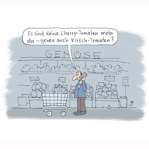 Cartoon: Kirschtomaten (medium) by Lo Graf von Blickensdorf tagged gemüsestand,gemüse,kirschtomaten,cherrytomaten,gemüsestand,gemüse,kirschtomaten,cherrytomaten