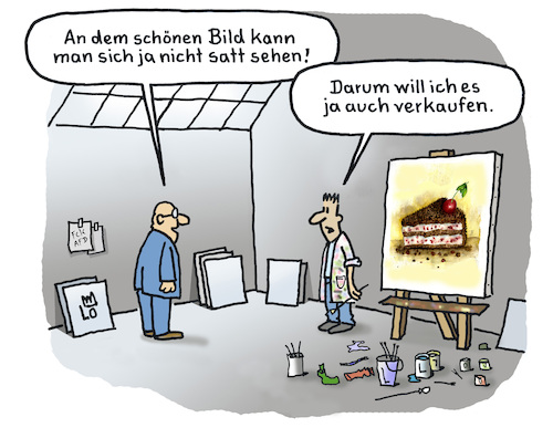 Cartoon: Kunstsammler (medium) by Lo Graf von Blickensdorf tagged mäzen,kunst,maler,kunstschaffender,freischaffender,mentor,kunstsammler,bild,torte,staffelei,karikatur,lo,graf,cartoon,hunger,künstler,atelier,studio,art,verkauf,galerist,galerie,farben,malerei,museum,hungerkünstler,ölbild,öl,auf,leinwand,malstock,pinsel,käufer,gönner,mäzen,kunst,maler,kunstschaffender,freischaffender,mentor,kunstsammler,bild,torte,staffelei,karikatur,lo,graf,cartoon,hunger,künstler,atelier,studio,art,verkauf,galerist,galerie,farben,malerei,museum,hungerkünstler,ölbild,öl,auf,leinwand,malstock,pinsel,käufer,gönner