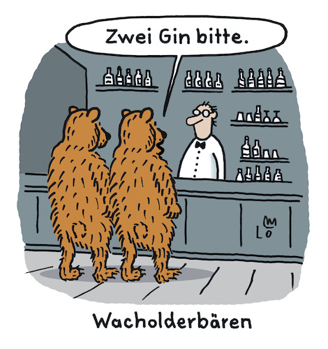 Cartoon: Neulich in der Bar (medium) by Lo Graf von Blickensdorf tagged bar,gin,tonic,bär,bären,wacholderbeeren,wacholderbären,wortspiel,barkeeper,barmann,alkohol,kräuter,cartoon,lo,graf,karikatur,getränk,longdrink,london,dry,trocken,bar,gin,tonic,bär,bären,wacholderbeeren,wacholderbären,wortspiel,barkeeper,barmann,alkohol,kräuter,cartoon,lo,graf,karikatur,getränk,longdrink,london,dry,trocken