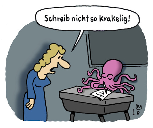 Cartoon: Schönschreiben (medium) by Lo Graf von Blickensdorf tagged schule,lehrerin,schönschreiben,unterricht,schönschrift,krakelig,krakeln,kind,schüler,schreiben,schrift,krake,oktopus,karikatur,lo,graf,cartoon,schulklasse,lernen,schule,lehrerin,schönschreiben,unterricht,schönschrift,krakelig,krakeln,kind,schüler,schreiben,schrift,krake,oktopus,karikatur,lo,graf,cartoon,schulklasse,lernen