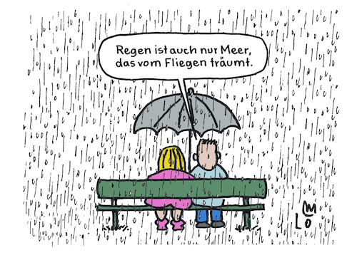 Cartoon: Sommerregen (medium) by Lo Graf von Blickensdorf tagged regen,sommer,paar,beziehung,wetter,pärchen,karikatur,lo,graf,cartoon,urlaub,verregnet,meer,trümt,fliegen,traum,mann,frau,bank,natur,regentropfen,wetterbericht,regen,sommer,paar,beziehung,wetter,pärchen,karikatur,lo,graf,cartoon,urlaub,verregnet,meer,trümt,fliegen,traum,mann,frau,bank,natur,regentropfen,wetterbericht