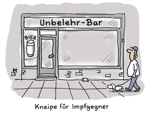 Cartoon: Unbelehrbar (medium) by Lo Graf von Blickensdorf tagged pandemie,impfgegner,infektionszahlen,schneeltest,inzidenz,hospitalisierung,schnelltest,variante,omikron,subtyp,ba5,coronavirus,ansteckung,sommerwelle,impfkampagne,kneipe,bar,querdenker,stammkneipe,impfung,booster,auffrischung,wortspiel,corona,karikatur,lo,graf,cartoon,gegner,coronaleugner,covid19,lauterbach,pandemie,impfgegner,infektionszahlen,schneeltest,inzidenz,hospitalisierung,schnelltest,variante,omikron,subtyp,ba5,coronavirus,ansteckung,sommerwelle,impfkampagne,kneipe,bar,querdenker,stammkneipe,impfung,booster,auffrischung,wortspiel,corona,karikatur,lo,graf,cartoon,gegner,coronaleugner,covid19,lauterbach