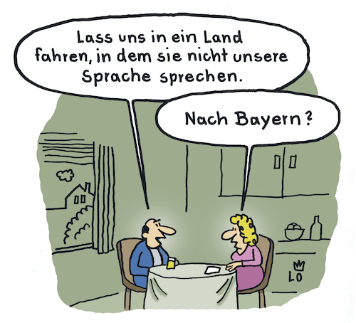 Cartoon: Urlaubspläne (medium) by Lo Graf von Blickensdorf tagged sprache,dialekt,urlaub,reise,urlaubsreise,urlaubsplanung,ferien,bayern,mann,frau,ehepaar,beziehung,zu,hause,karikatur,lo,cartoon,küche,verreisen,sommer,sprache,dialekt,urlaub,reise,urlaubsreise,urlaubsplanung,ferien,bayern,mann,frau,ehepaar,beziehung,zu,hause,karikatur,lo,cartoon,küche,verreisen,sommer