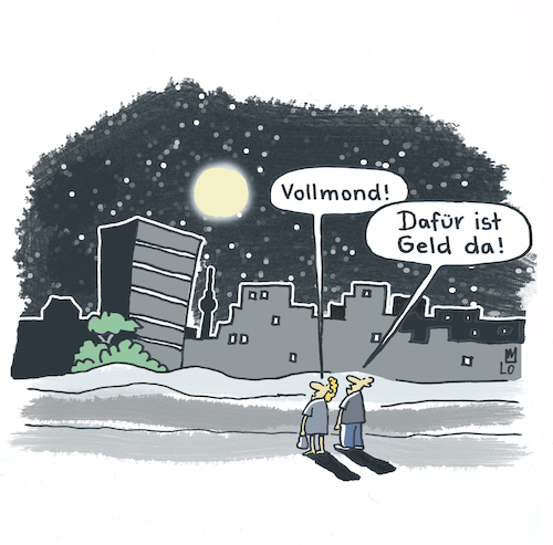 Cartoon: Vollmond (medium) by Lo Graf von Blickensdorf tagged ehepaar,geldmangel,geld,vollmond,pärchen,paar,nacht,berlin,cartoon,finanzkrise,merkel,karikatur,wetter,wirtschaftskrise,beziehung,beobachtung,himmel,ehepaar,geldmangel,geld,vollmond,pärchen,paar,nacht,berlin,cartoon,finanzkrise,merkel,karikatur,wetter,wirtschaftskrise,beziehung,beobachtung,himmel