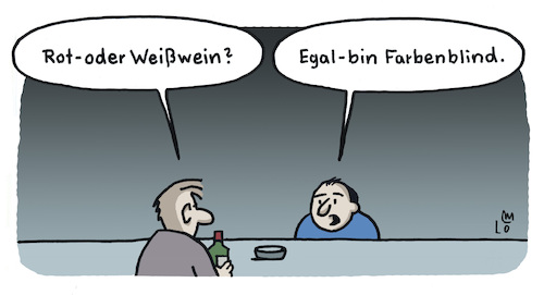 Cartoon: Weinliebhaber (medium) by Lo Graf von Blickensdorf tagged rotwein,weißwein,weinbar,bar,kneipe,weinliebhaber,weinkenner,karikatur,lo,graf,cartoon,farbenblind,somelier,sommelier,rotwein,weißwein,weinbar,bar,kneipe,weinliebhaber,weinkenner,karikatur,lo,graf,cartoon,farbenblind,somelier,sommelier