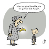 Cartoon: Gesunde Ernährung (small) by Lo Graf von Blickensdorf tagged banane,karotte,möhren,gemüse,vegan,augen,optiker,augenarzt,karikatur,lo,graf,cartoon,mutter,kind,brille,gesunde,ernährung,vitamine