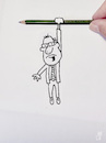 Cartoon: Ich häng am Bleistift (small) by Lo Graf von Blickensdorf tagged bleistift,zeichnen,zeichnung,cartoons,lo,graf,karikatur,selbstbildnis,statement,cartoonist