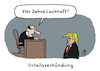 Cartoon: Urteilsverkündung (small) by Lo Graf von Blickensdorf tagged donald,trump,amtszeit,richter,gericht,urteilsverkündung,haftzeit,lachhaft,verurteilung,karikatur,lo,graf,cartoon,präsident,der,vereinigten,staaten,usa,washington,weißes,haus,gefängnis,kriminell