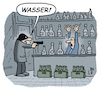 Cartoon: Wasserknappheit (small) by Lo Graf von Blickensdorf tagged überfall,wasser,grundwasser,dürre,klimawandel,trinkwasser,wasserwerk,wasserknappheit,laden,geschäft,getrnke,shop,räuber,dieb,pistole,trockenheit,regen,wasserentnahme,karikatur,lo,graf,cartoon,abwasser,klimakrise