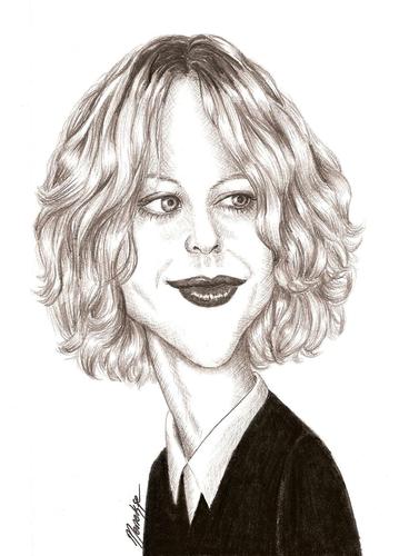 Cartoon: Meg RYAN (medium) by menekse cam tagged actress,actris,american,ryan,meg