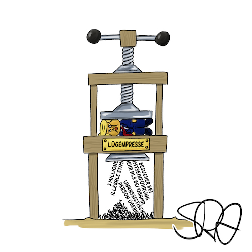 Cartoon: Lügenpresse (medium) by Sven Raschke tagged trump,politik,usa,lügenpresse,presse,journalismus,trump,politik,usa,lügenpresse,presse,journalismus