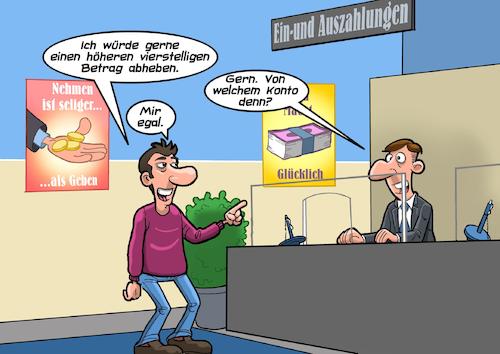 Cartoon: Abhebung (medium) by Chris Berger tagged bank,geld,abheben,konto,sparkasse,bank,geld,abheben,konto,sparkasse