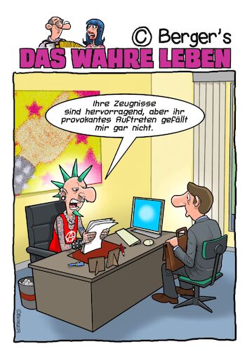 Cartoon: Bewerbung (medium) by Chris Berger tagged bewerbung,punk,anarchist,konservativ,chef,vorstellungsgespräch,bewerbung,punk,anarchist,konservativ,chef,vorstellungsgespräch