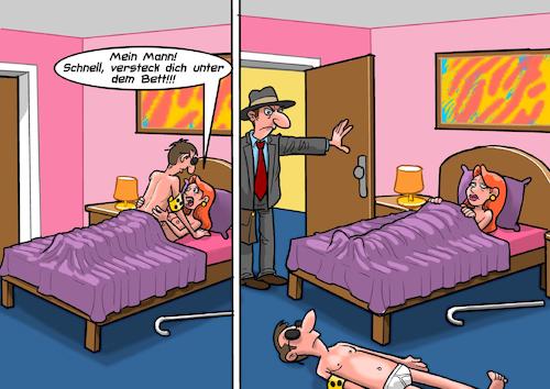 Cartoon: Blinder Seitensprung (medium) by Chris Berger tagged blind,seitensprung,ehemann,ertappt,inflagranti,versteck,blind,seitensprung,ehemann,ertappt,inflagranti,versteck