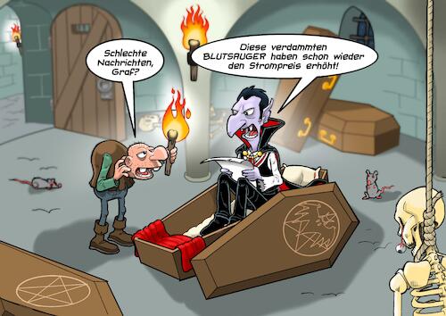 Cartoon: Dracula Strompreis (medium) by Chris Berger tagged dracula,igor,strompreis,blutsauger,vampire,energiekonzern,dracula,igor,strompreis,blutsauger,vampire,energiekonzern