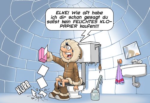 Cartoon: Feuchte Tücher (medium) by Chris Berger tagged feuchtes,klopapier,hakle,eskimo,polar,eis,gefrierpunkt,winter,feuchtes,klopapier,hakle,eskimo,polar,eis,gefrierpunkt,winter