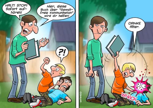 Cartoon: Gewaltfrei (medium) by Chris Berger tagged gewaltfrei,waldorf,schüler,pädagoge,sozialarbeiter,rauferei,kids,kinder,gewaltfrei,waldorf,schüler,pädagoge,sozialarbeiter,rauferei,kids,kinder