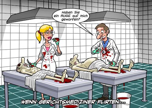 Cartoon: Liebe unter Gerichtsmedizinern (medium) by Chris Berger tagged leiche,auge,arzt,gerichtsmedizin,obduktion,untersuchung,flirt,annäherung,leiche,auge,arzt,gerichtsmedizin,obduktion,untersuchung,flirt,annäherung