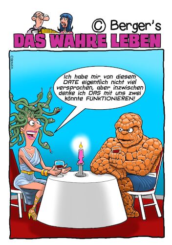 Cartoon: Medusa Date (medium) by Chris Berger tagged medusa,ding,thing,fantastische,vier,medusa,ding,thing,fantastische,vier