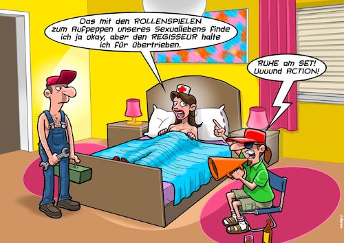 Cartoon: Rollenspiele (medium) by Chris Berger tagged rollenspiele,role,play,koitus,regisseur,bumsen,geschlechtsverkehr,sex,rollenspiele,role,play,koitus,regisseur,bumsen,geschlechtsverkehr