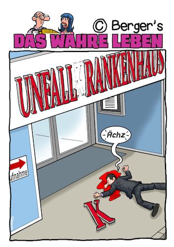 Cartoon: Unfall (medium) by Chris Berger tagged unfall,krankenhaus,patient,notaufnahme,unfall,krankenhaus,patient,notaufnahme