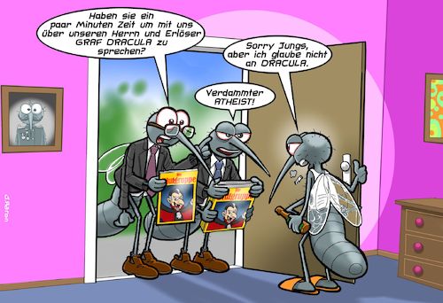 Cartoon: Zeugen Draculas (medium) by Chris Berger tagged zeugen,jehovas,glauben,religionen,vertreter,gott,jesus,dracula,tod,teufel,zeugen,jehovas,glauben,religionen,vertreter,gott,jesus,dracula,tod,teufel