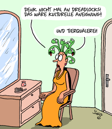 Cartoon: ANEIGNUNG!!! (medium) by Karsten Schley tagged kultur,geschichte,aneignung,medien,hysterie,mode,politik,gesellschaft,kultur,geschichte,aneignung,medien,hysterie,mode,politik,gesellschaft