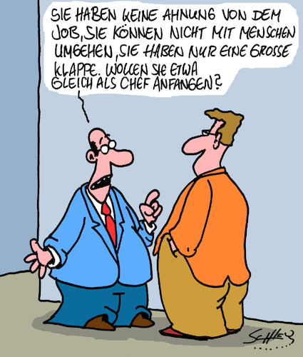 Cartoon: Anfangen (medium) by Karsten Schley tagged wirtschaft,business,büro,arbeitgeber,arbeitnehmer,führungspersonal,management,industrie,gesellschaft,wirtschaft,business,büro,arbeitgeber,arbeitnehmer,führungspersonal,management,industrie,gesellschaft