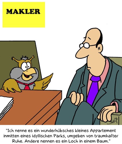 Cartoon: Ansichtssache (medium) by Karsten Schley tagged wohnungen,wohnungsmarkt,mietenspiegel,mieten,wohnraum,vermieter,mieter,mieterschutz,mietpreise,häuser,business,wirtschaft,geld,natur,tiere,wohnungen,wohnungsmarkt,mietenspiegel,mieten,wohnraum,vermieter,mieter,mieterschutz,mietpreise,häuser,business,wirtschaft,geld,natur,tiere