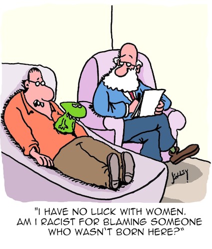 Cartoon: Bad Luck with Women (medium) by Karsten Schley tagged women,men,dating,racism,aliens,guilt,psychiatrists,doctors,patients,politics,women,men,dating,sex,racism,aliens,guilt,psychiatrists,doctors,patients,politics