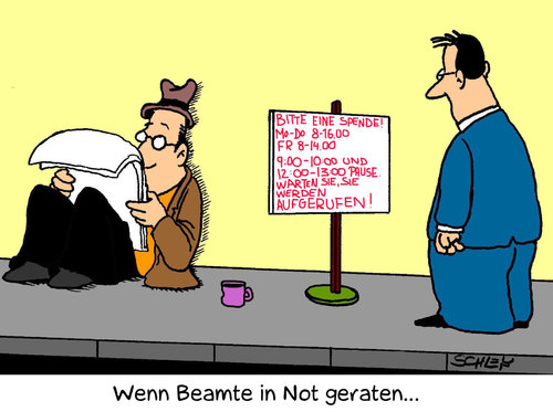 Cartoon: Beamter in Not (medium) by Karsten Schley tagged wirtschaft,arbeit,beamte,arbeitslosigkeit,sozialstaat,gesellschaft,wirtschaft,arbeit,beamte,arbeitslosigkeit,sozialstaat,gesellschaft,job