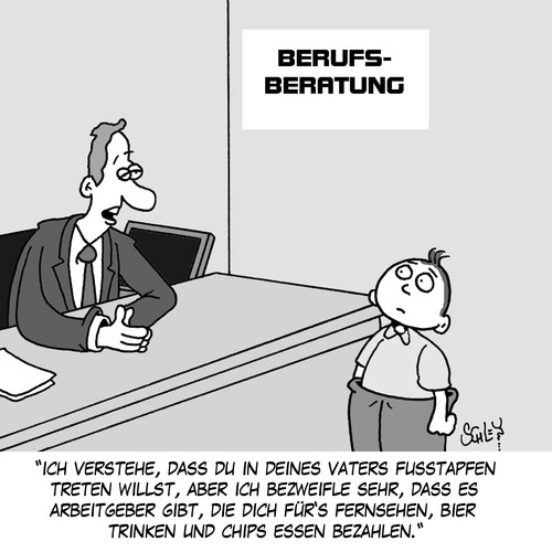 Cartoon: Berufsberatung (medium) by Karsten Schley tagged jobs,jugend,arbeit,arbeitsvermittlung,berufsberatung,arbeitsamt,väter,söhne,wirtschaft,business,karriere,jobs,jugend,arbeit,arbeitsvermittlung,berufsberatung,arbeitsamt,väter,söhne,wirtschaft,business,karriere