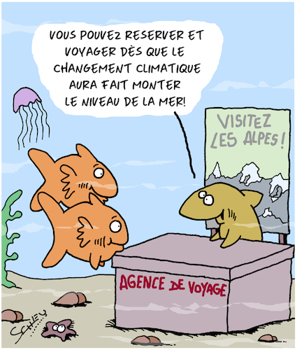 Cartoon: Bon Voyage! (medium) by Karsten Schley tagged voyages,tourisme,climat,environnement,humanite,niveau,de,la,mer,voyages,tourisme,climat,environnement,humanite,niveau,de,la,mer