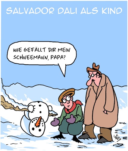 Cartoon: Dalis Schneemann (medium) by Karsten Schley tagged dali,surrealismus,kunst,künstler,winter,jahreszeiten,kinder,eltern,jugend,dali,surrealismus,kunst,künstler,winter,jahreszeiten,kinder,eltern,jugend