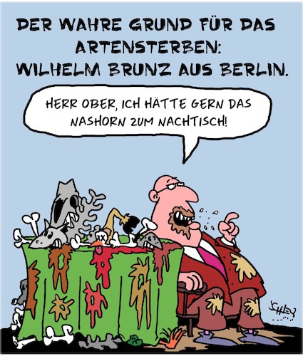 Cartoon: DAS ist die Wahrheit! (medium) by Karsten Schley tagged artensterben,tiere,ernährung,konsumenten,klima,natur,fleisch,gier,geld,profite,kapitalismus,artensterben,tiere,ernährung,konsumenten,klima,natur,fleisch,gier,geld,profite,kapitalismus