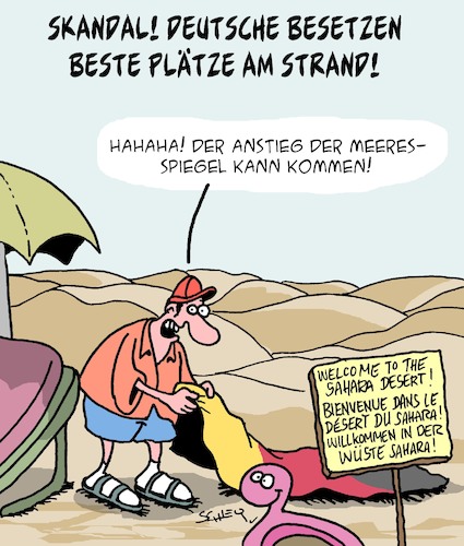 Cartoon: Die Deutschen kommen!! (medium) by Karsten Schley tagged natur,tourismus,klimawandel,meeresspiegel,reisen,strand,deutsche,politik,umwelt,medien,gesellschaft,natur,tourismus,klimawandel,meeresspiegel,reisen,strand,deutsche,politik,umwelt,medien,gesellschaft