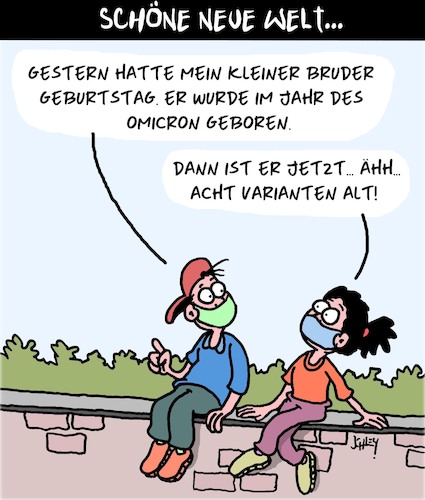 Cartoon: Die nahe Zukunft (medium) by Karsten Schley tagged corona,zukunft,pandemie,varianten,gesundheit,politik,leben,gesellschaft,corona,zukunft,pandemie,varianten,gesundheit,politik,leben,gesellschaft