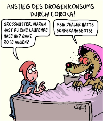 Cartoon: Drogenkonsum (medium) by Karsten Schley tagged drogen,corona,medien,gesellschaft,gesundheit,märchen,sucht,familien,kriminalität,drogen,corona,medien,gesellschaft,gesundheit,märchen,sucht,familien,kriminalität