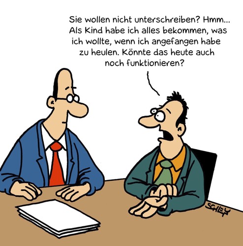 Cartoon: Durchsetzungsvermögen (medium) by Karsten Schley tagged verkäufer,verkaufen,verträge,wirtschaft,business,umsatz,geld,arbeit,jobs,kinder,kindheit,erziehung,verkäufer,verkaufen,wirtschaft,business,umsatz,geld,arbeit,jobs,kindheit,kinder,erziehung