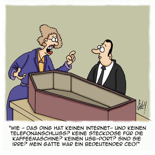 Cartoon: Ein echt wichtiger Mann (medium) by Karsten Schley tagged business,wirtschaft,wirtschaftsbosse,ceo,bedeutung,gesellschaft,leben,tod,ehe,ehemänner,ehefrauen,business,wirtschaft,wirtschaftsbosse,ceo,bedeutung,gesellschaft,leben,tod,ehe,ehemänner,ehefrauen