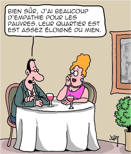 Cartoon: Empathie (medium) by Karsten Schley tagged empathie,pauvrete,hommes,femmes,restaurants,hypocrisie,richesse,relations,politique,societe,empathie,pauvrete,hommes,femmes,restaurants,hypocrisie,richesse,relations,politique,societe