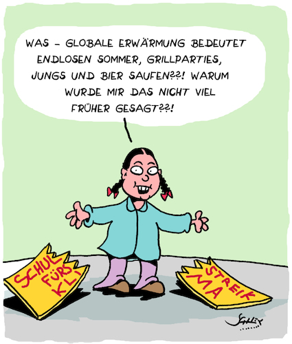 Cartoon: Endloser Sommer... (medium) by Karsten Schley tagged klimawandel,umweltschutz,schulstreik,greta,thunberg,jugendproteste,bildung,wissenschaft,medien,politik,gesellschaft,klimawandel,umweltschutz,schulstreik,greta,thunberg,jugendproteste,bildung,wissenschaft,medien,politik,gesellschaft