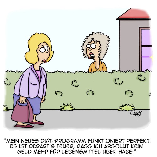 Cartoon: Es FUNKTIONIERT!!! (medium) by Karsten Schley tagged diät,gewicht,gesundheit,übergewicht,abnehmen,fettleibigkeit,ernährung,geld,einkommen,lebensmittel,frauen,diät,gewicht,gesundheit,übergewicht,abnehmen,fettleibigkeit,ernährung,geld,einkommen,lebensmittel,frauen