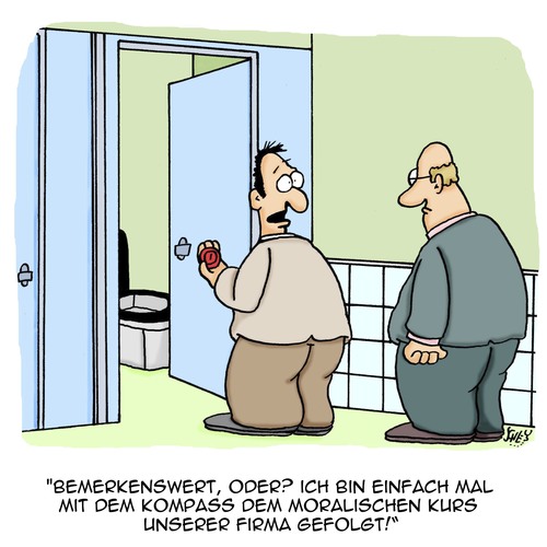 Cartoon: Ethik (medium) by Karsten Schley tagged business,ethics,wirtschaft,ethik,geschäftsmoral,arbeitgeber,arbeitnehmer,moral,business,ethics,wirtschaft,ethik,geschäftsmoral,arbeitgeber,arbeitnehmer,moral