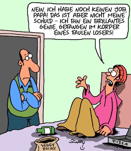 Cartoon: Falscher Körper (medium) by Karsten Schley tagged jugend,studium,eltern,bildung,jugend,studium,eltern,bildung