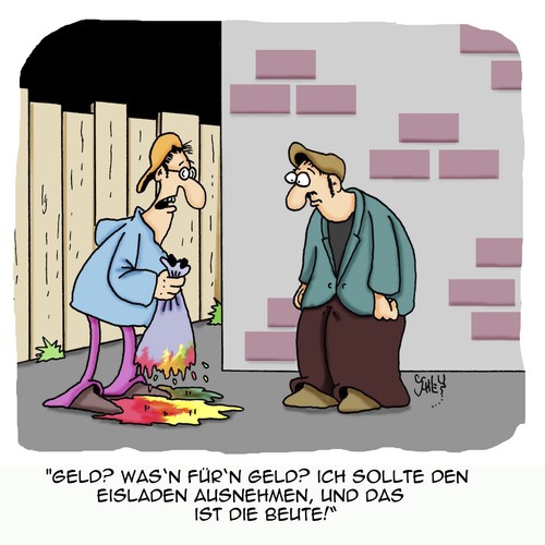 Cartoon: Fette Beute!! (medium) by Karsten Schley tagged einbruch,überfall,kriminalität,verbrechen,beute,verbrecher,eis,ernährung,gesellschaft,einbruch,überfall,kriminalität,verbrechen,beute,verbrecher,eis,ernährung,gesellschaft