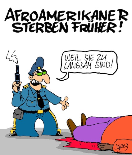 Cartoon: Früher oder später (medium) by Karsten Schley tagged usa,polizeigewalt,statistik,leben,tod,afroamerikaner,waffen,black,lifes,matter,soziales,rassismus,demokratie,gesellschaft,politik,usa,polizeigewalt,statistik,leben,tod,afroamerikaner,waffen,black,lifes,matter,soziales,rassismus,demokratie,gesellschaft,politik