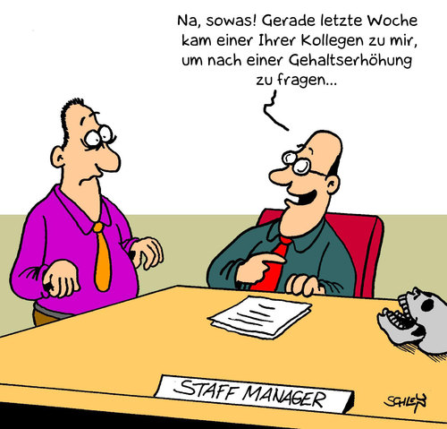 Cartoon: Gehaltserhöhung (medium) by Karsten Schley tagged arbeit,arbeitslohn,lohnerhöhung,geld,gesellschaft,wirtschaft,arbeitnehmer,arbeitgeber,arbeit,arbeitslohn,lohnerhöhung,geld,gesellschaft,wirtschaft,arbeitnehmer,arbeitgeber,job