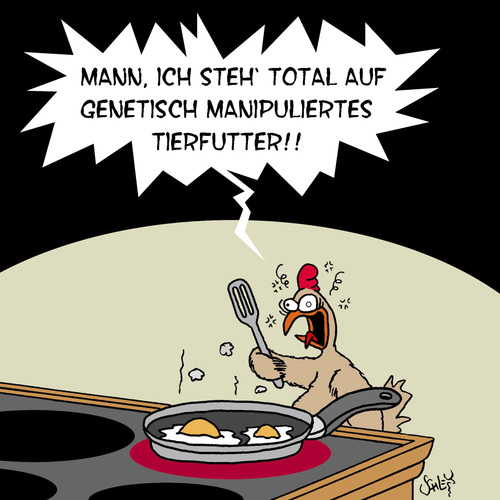 Cartoon: Gen-Futter (medium) by Karsten Schley tagged landwirtschaft,massentierhaltung,ethik,vogelgrippe,lebensmittel,lebensmittelchemie,gesundheit,tiere,tierquälerei,artgerecht,landwirtschaft,massentierhaltung,ethik,vogelgrippe,lebensmittel,lebensmittelchemie,gesundheit,tiere,tierquälerei,artgerecht