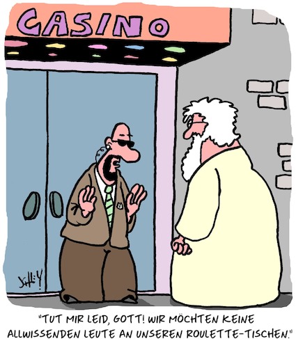 Cartoon: Göttlich (medium) by Karsten Schley tagged gott,religion,glücksspiel,casinos,roulette,allwissendheit,christentum,business,geld,wirtschaft,gott,religion,glücksspiel,casinos,roulette,allwissendheit,christentum,business,geld,wirtschaft